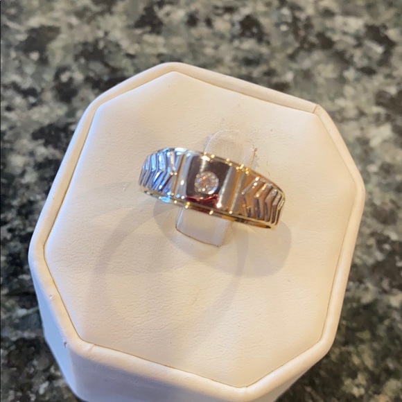 8mm Mens Engagement Ring 14k White Yellow Gold - Picture 3 of 10